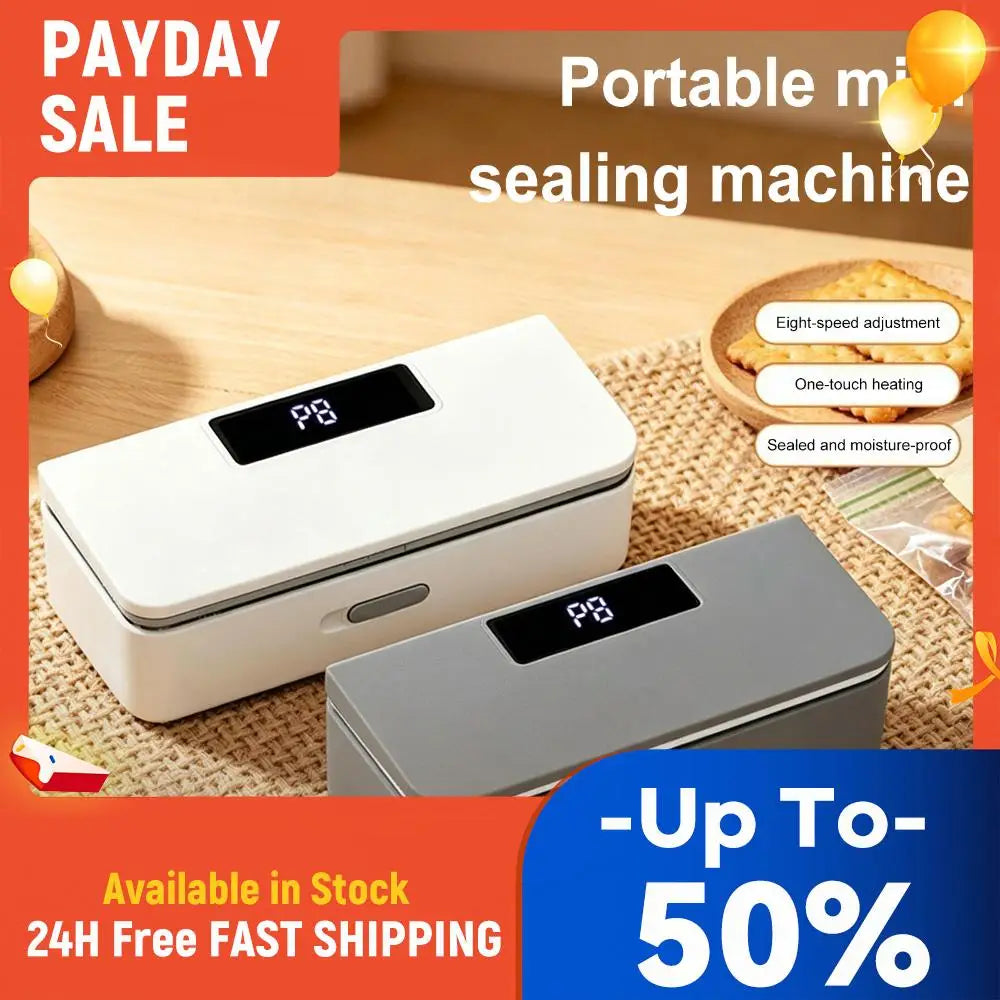 Transform Your Food Storage with the Rechargeable LED Mini Bag Sealer & Cutter - Perfect for Home, Restaurants & Dorms!
